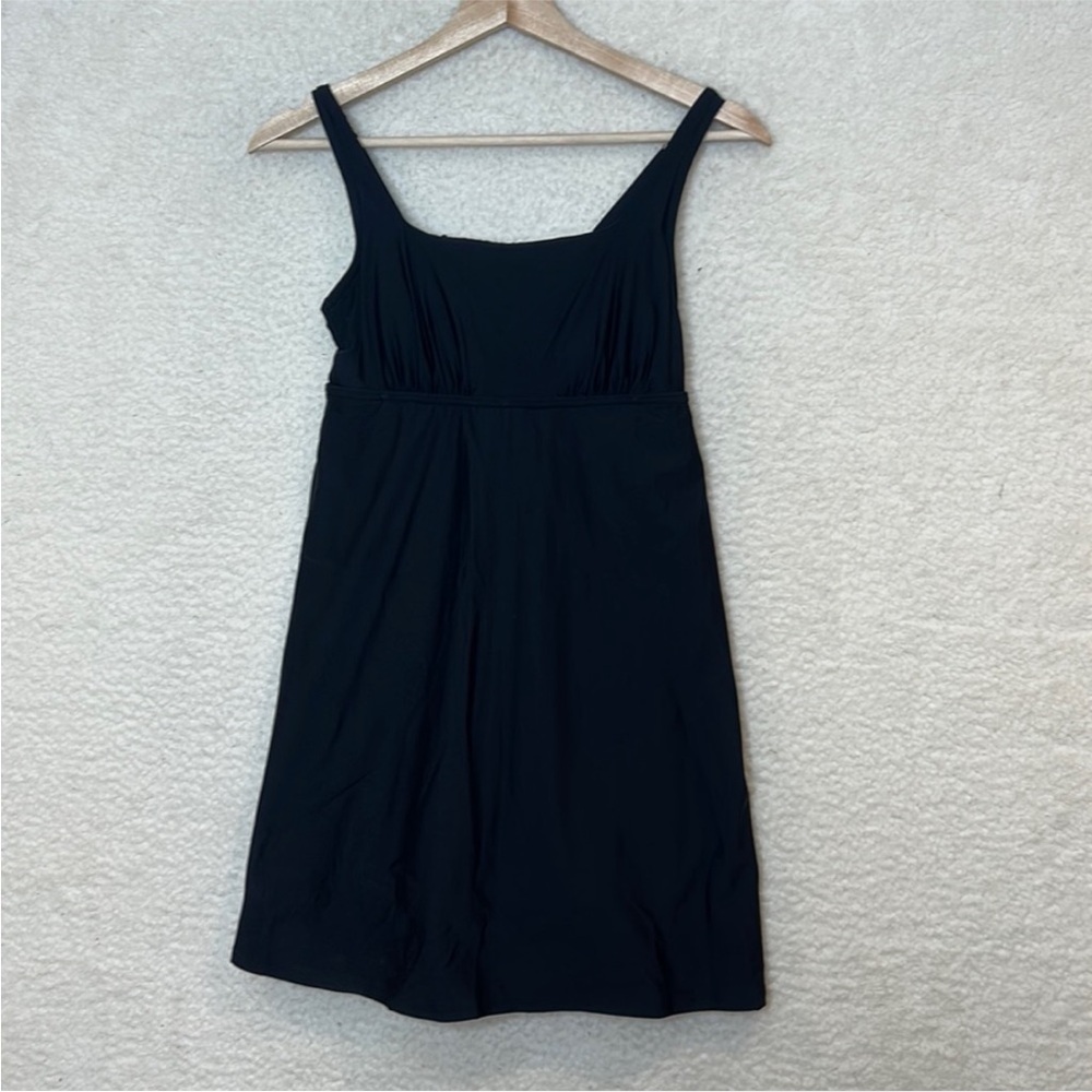 NWT Lands End Womens Black Swim Dress Bathing Suit With Boy Shorts Underneath - Picture 7 of 10